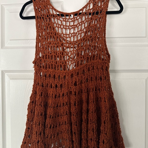 We The Free Brown Asymmetrical Cropped Tank Top - Picture 1 of 3